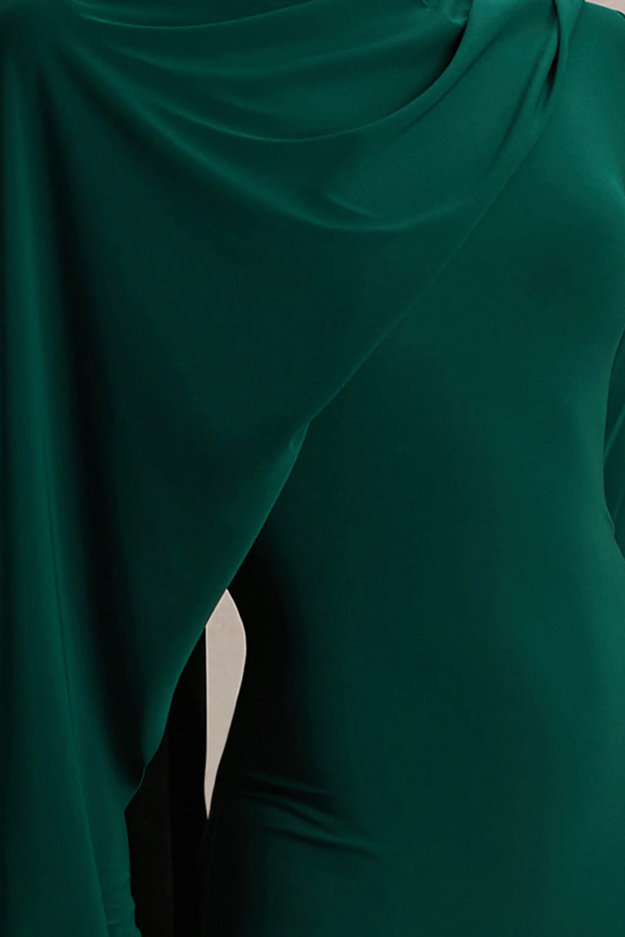 Always | Robe longue vert bouteille à col montant avec manches cape - Image 6