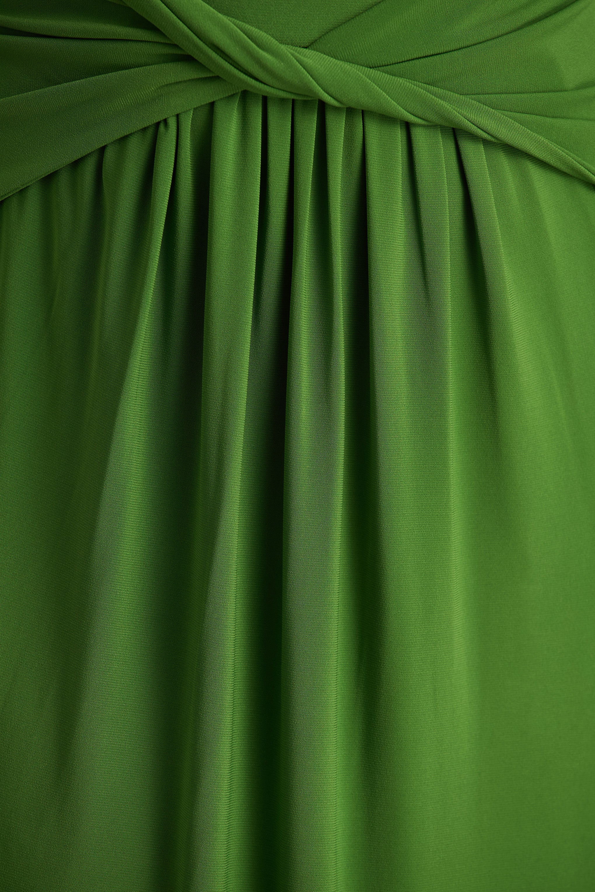 Hourglass | Robe Longue Verte à Manches Longues Avec Détail Noué et Fente - Image 6