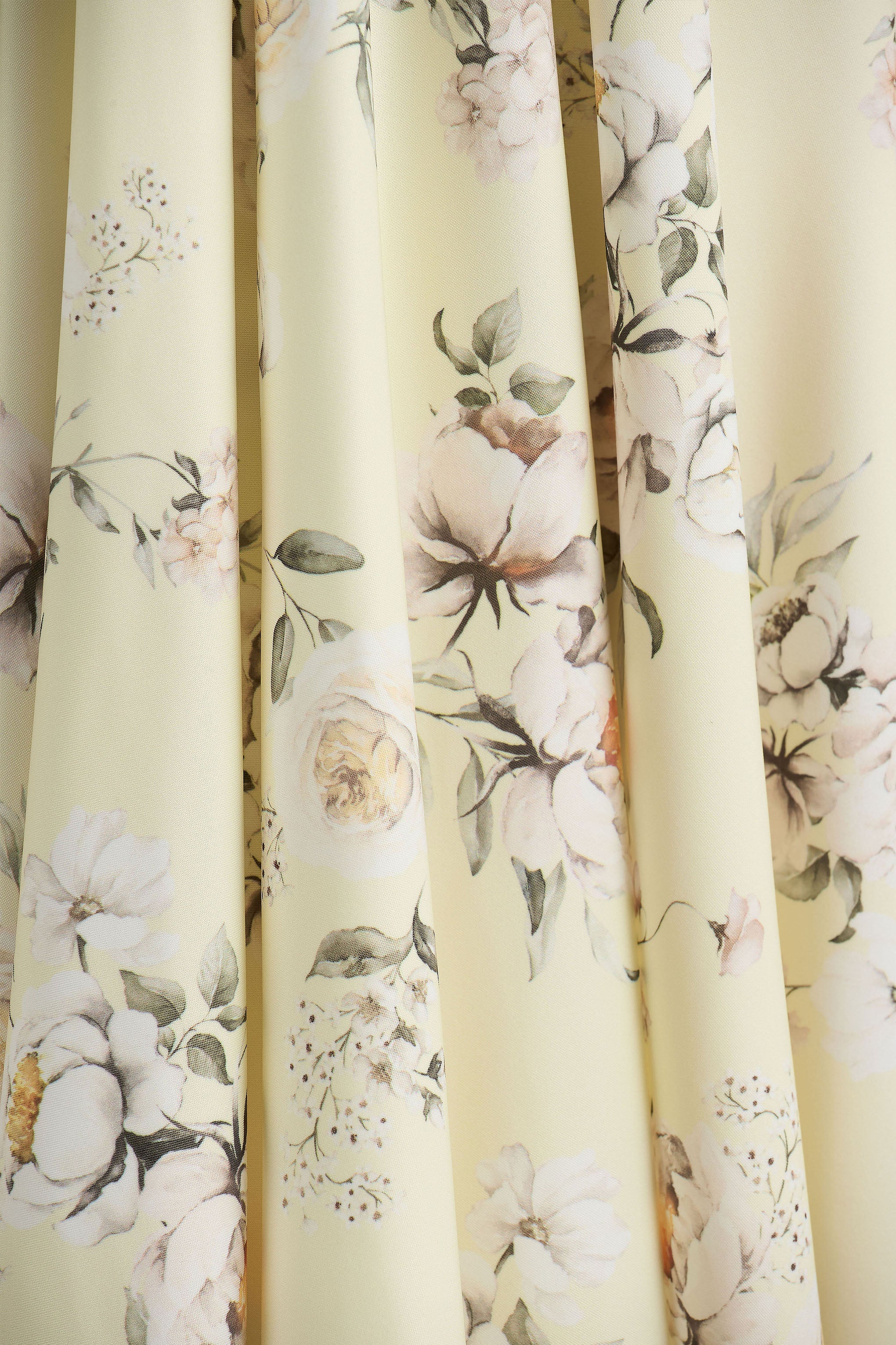Lissa | Robe mi-longue à col carré avec imprimé bouquet floral citron - Image 8