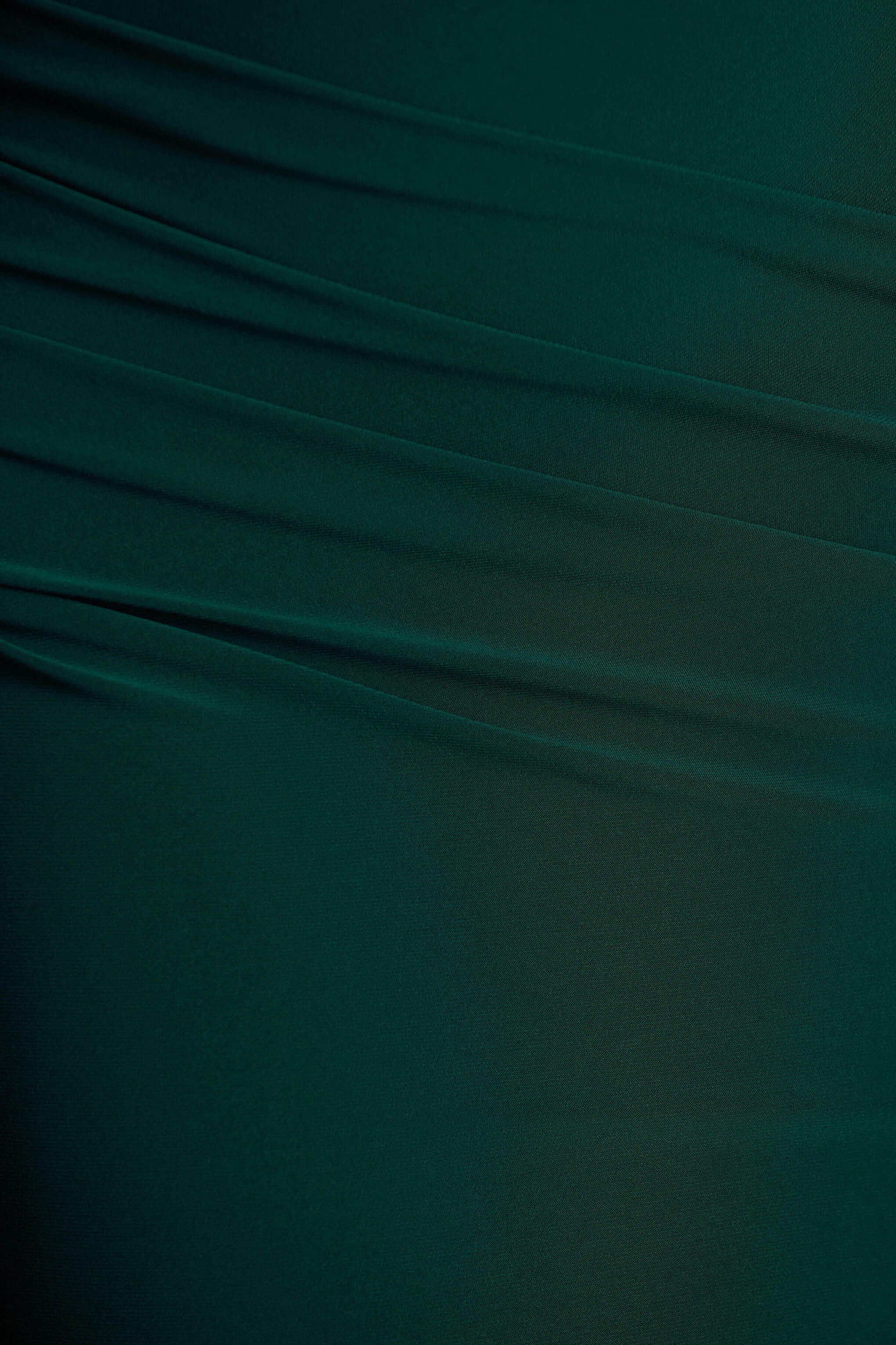 Magdelena | Robe longue vert bouteille asymétrique avec cape - Image 6