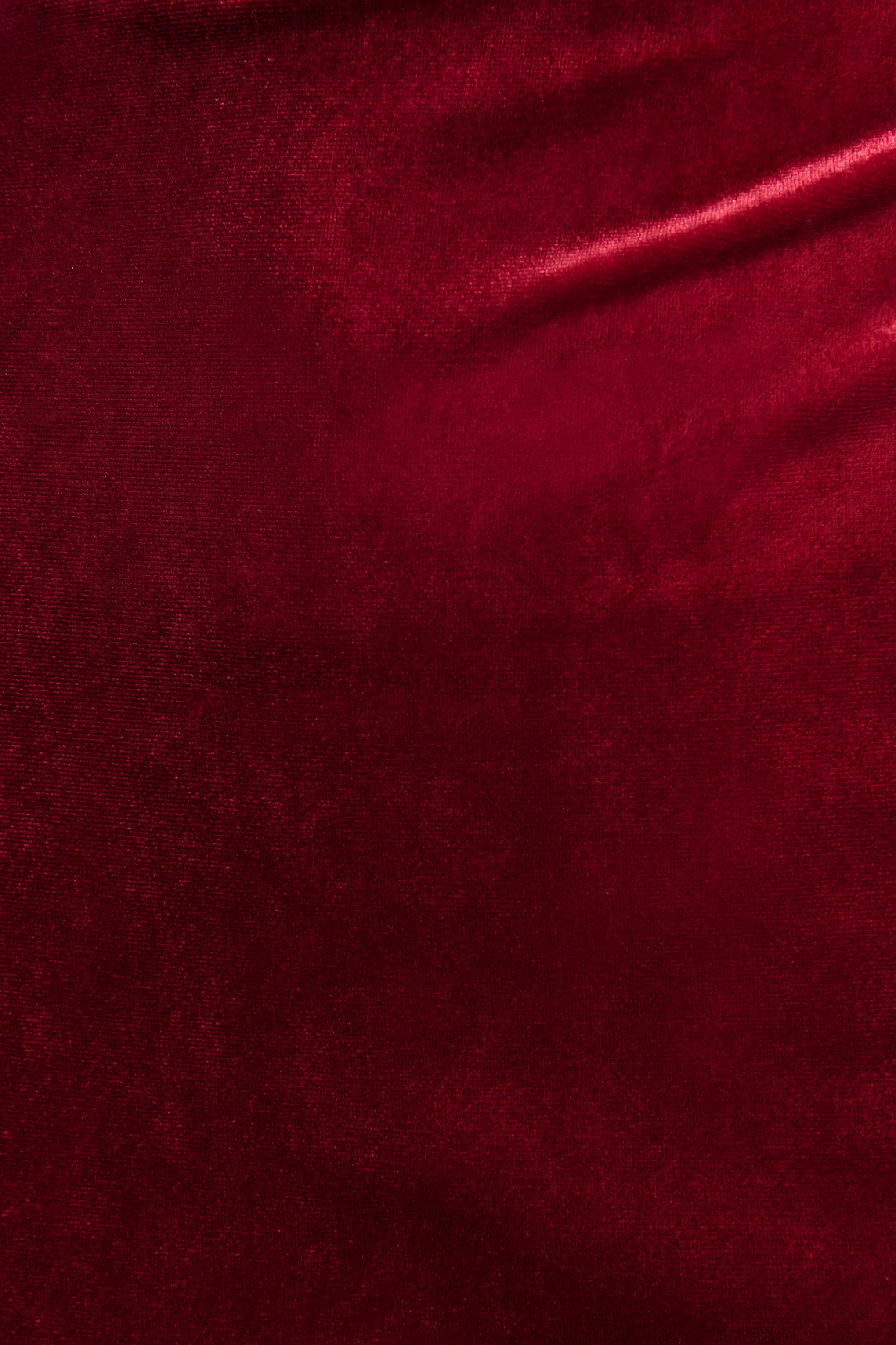 Nivina | robe mi-longue rouge en velours à col montant avec mancherons - Image 8