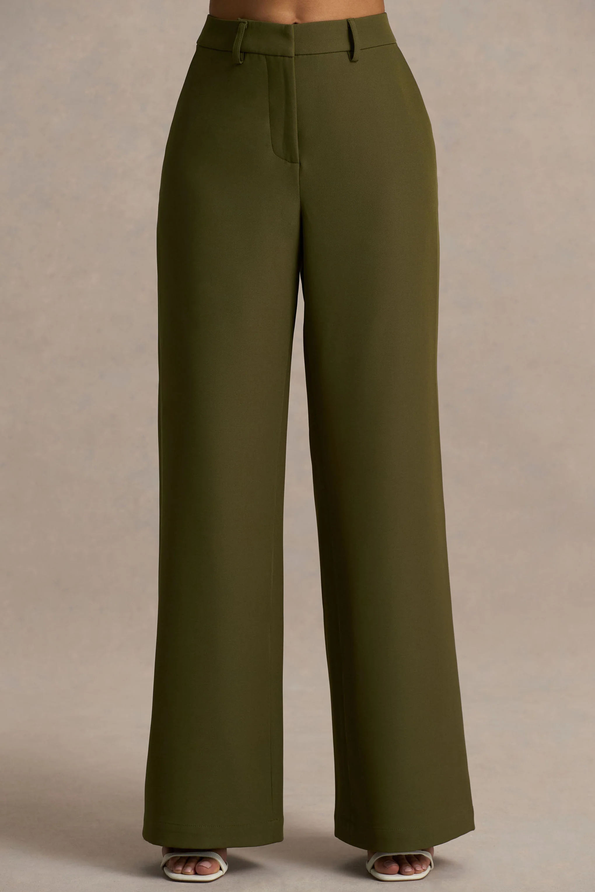 Silvia | Pantalon vert olive à jambes droites - Image 3