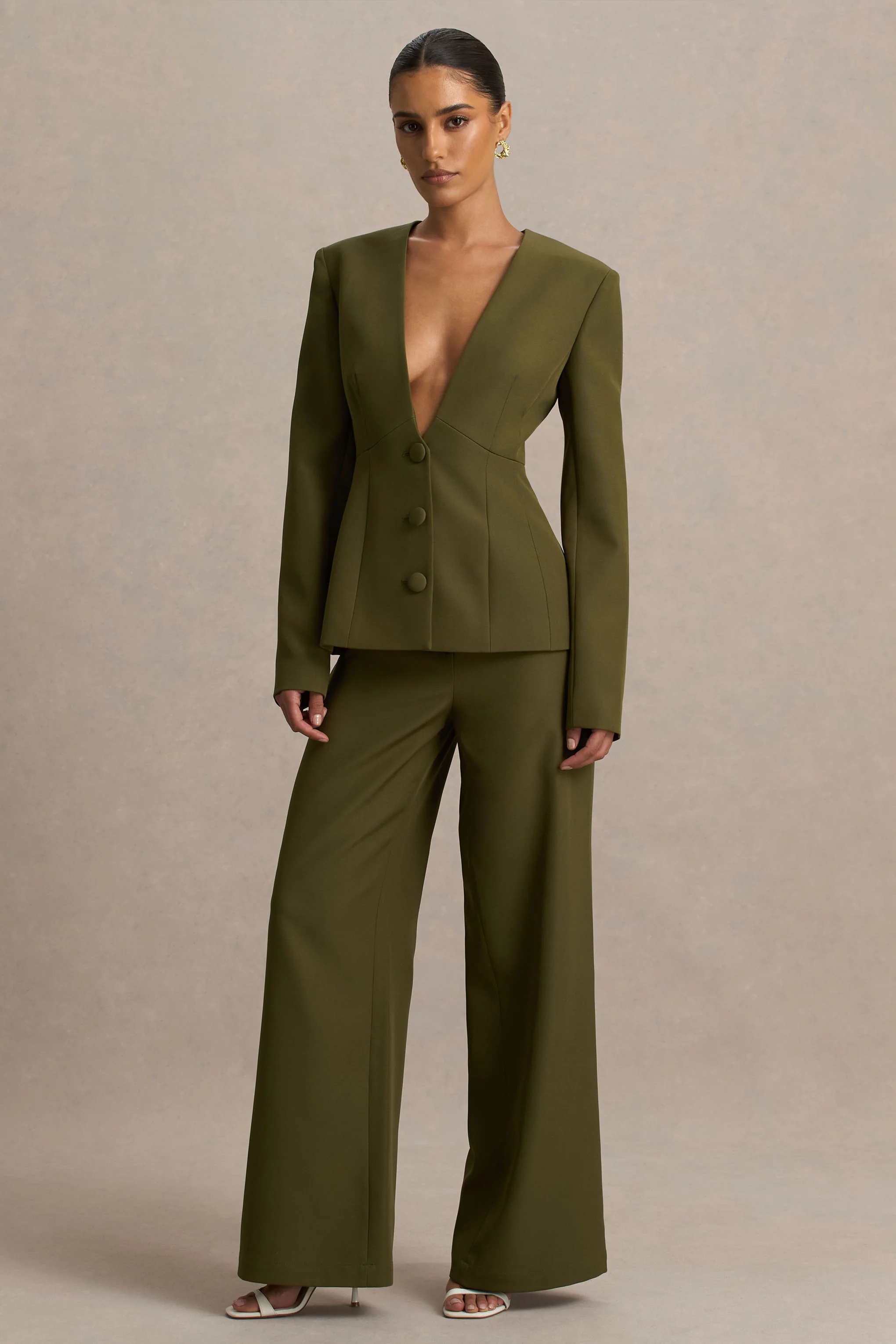 Silvia | Pantalon vert olive à jambes droites - Image 5