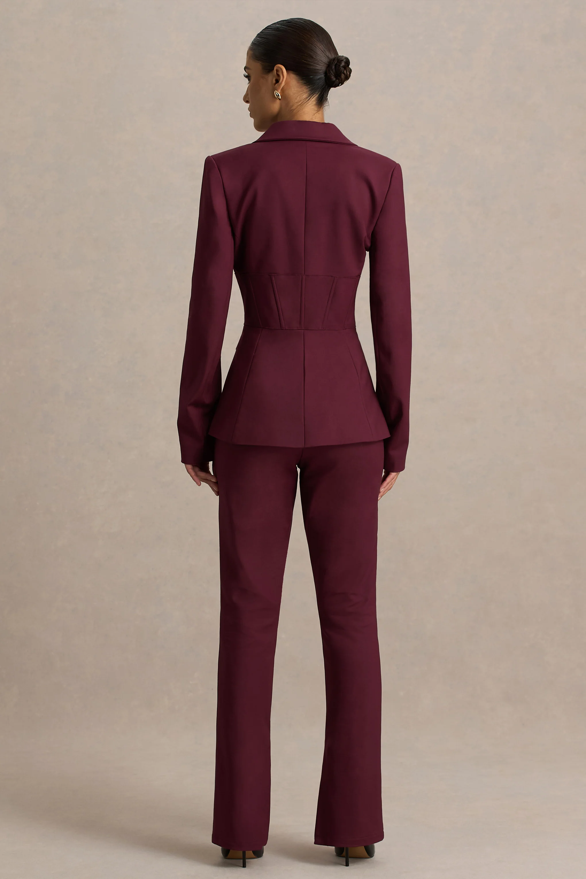Wonder Woman | Pantalon bordeaux taille haute coupe droite avec fente - Image 2