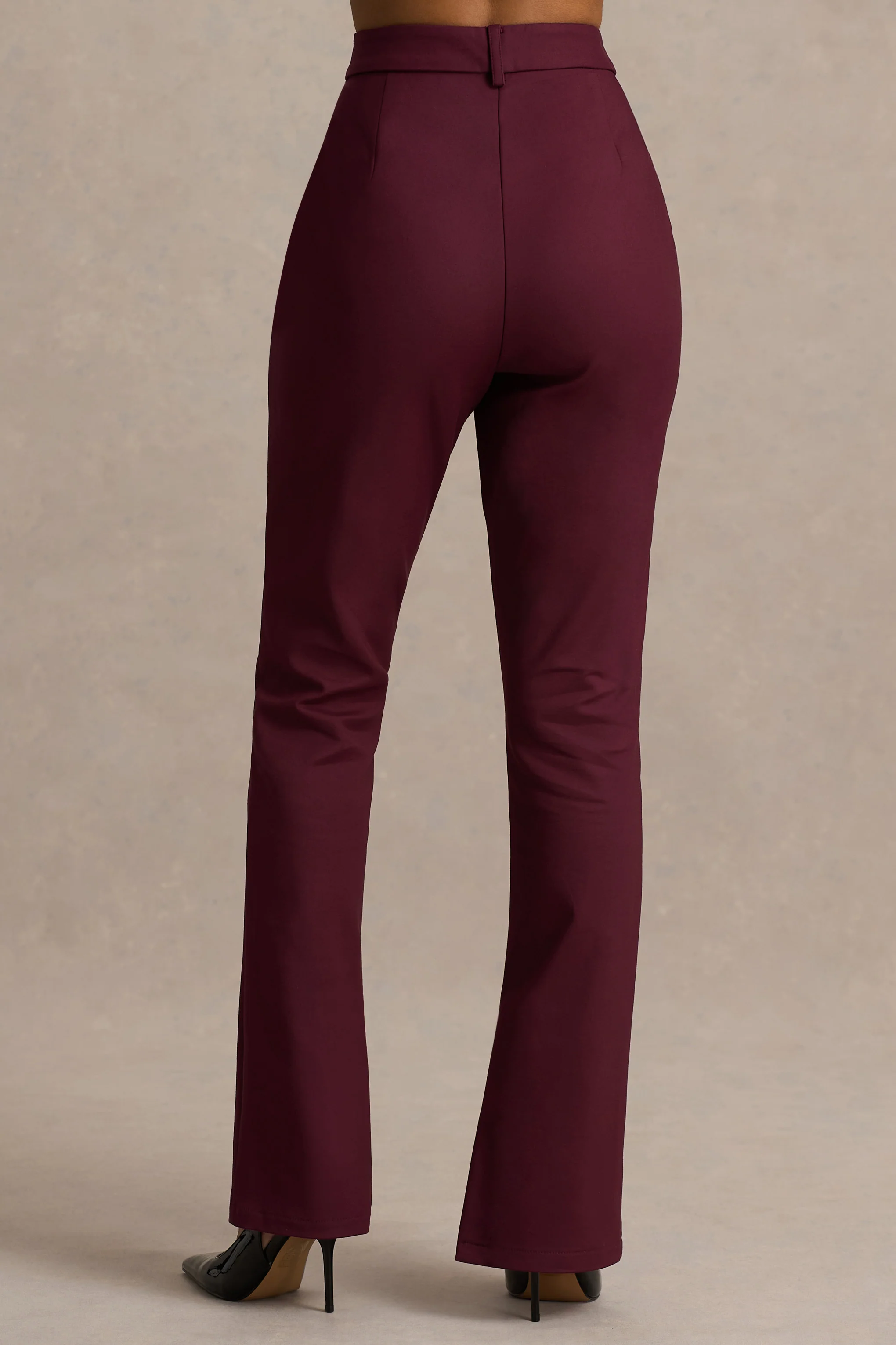 Wonder Woman | Pantalon bordeaux taille haute coupe droite avec fente - Image 4