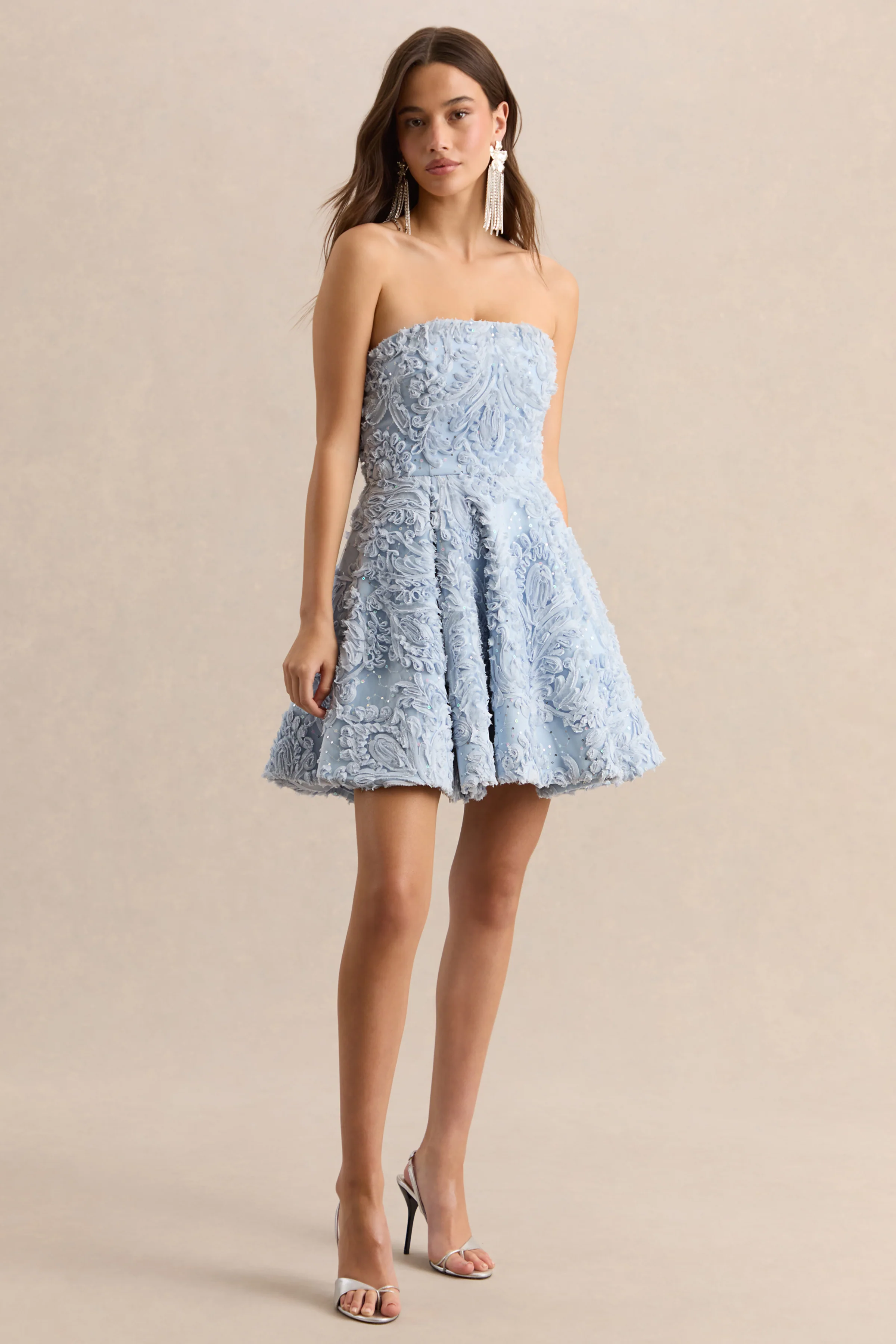 Zosia | Mini-robe bandeau en maille bleue - Image 4