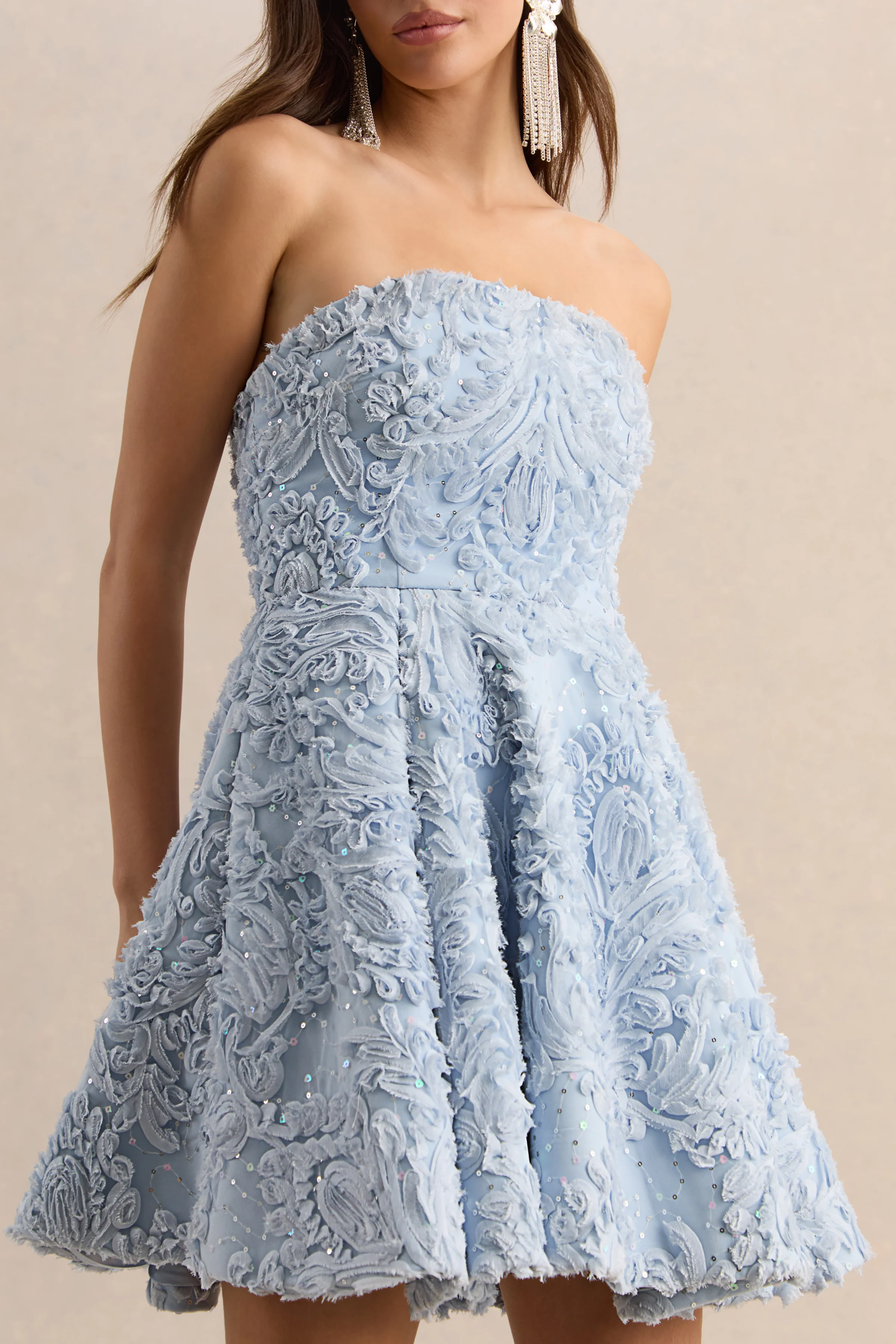 Zosia | Mini-robe bandeau en maille bleue - Image 5